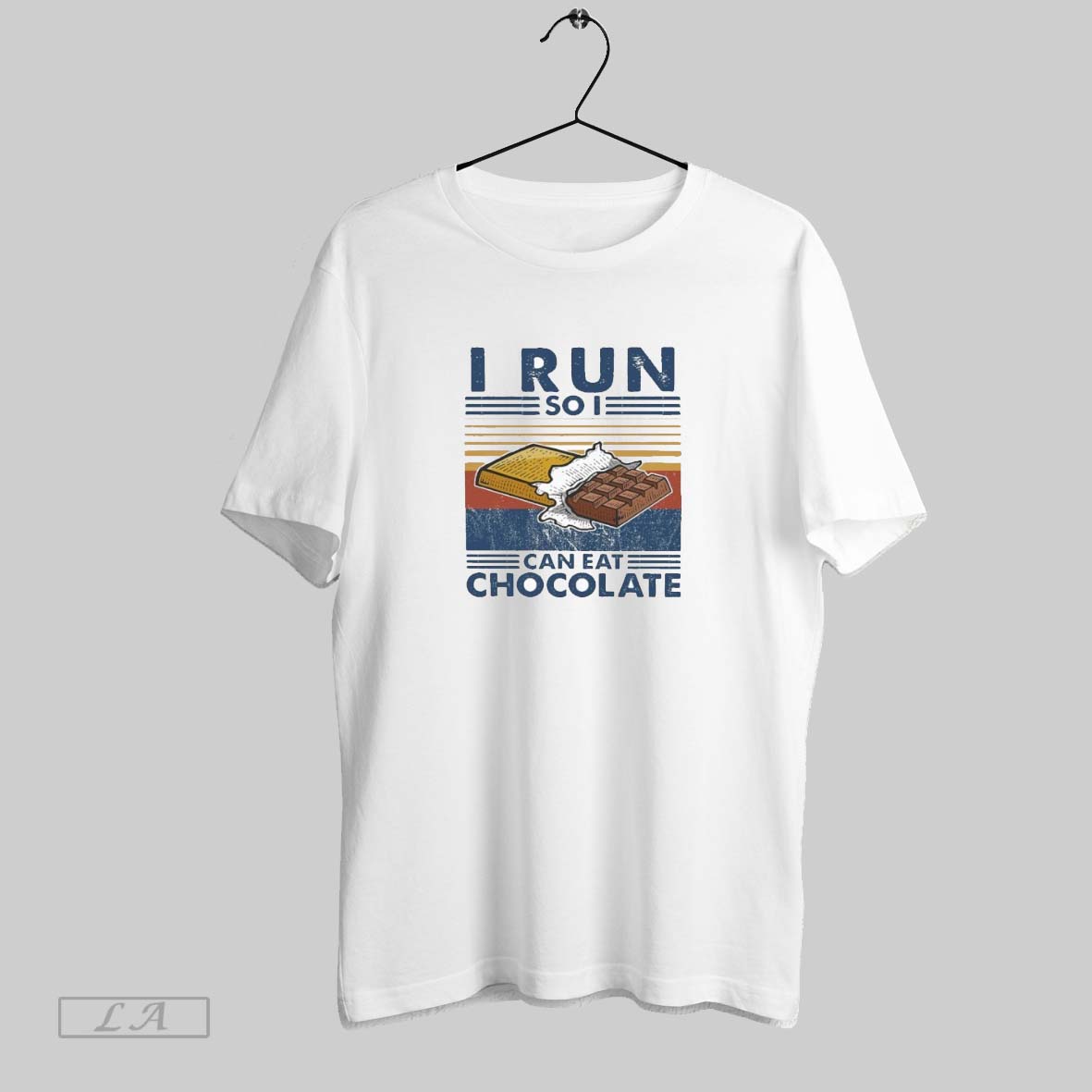 Original I Run So Can Eat Chocolate Vintage - Adult & Kids T-Shirts, Sweatshirts & Hoodies apparel design preview 1