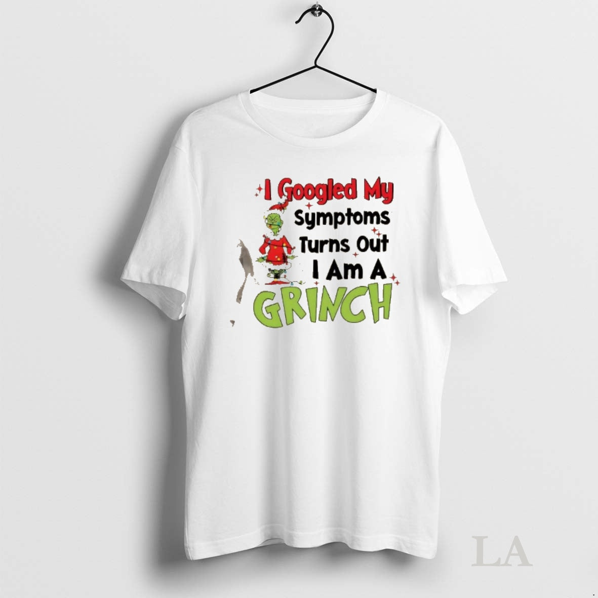 Original I Googled My Symptoms Turns Out Am A Grinch - Adult & Kids T-Shirts, Sweatshirts & Hoodies apparel design preview 1