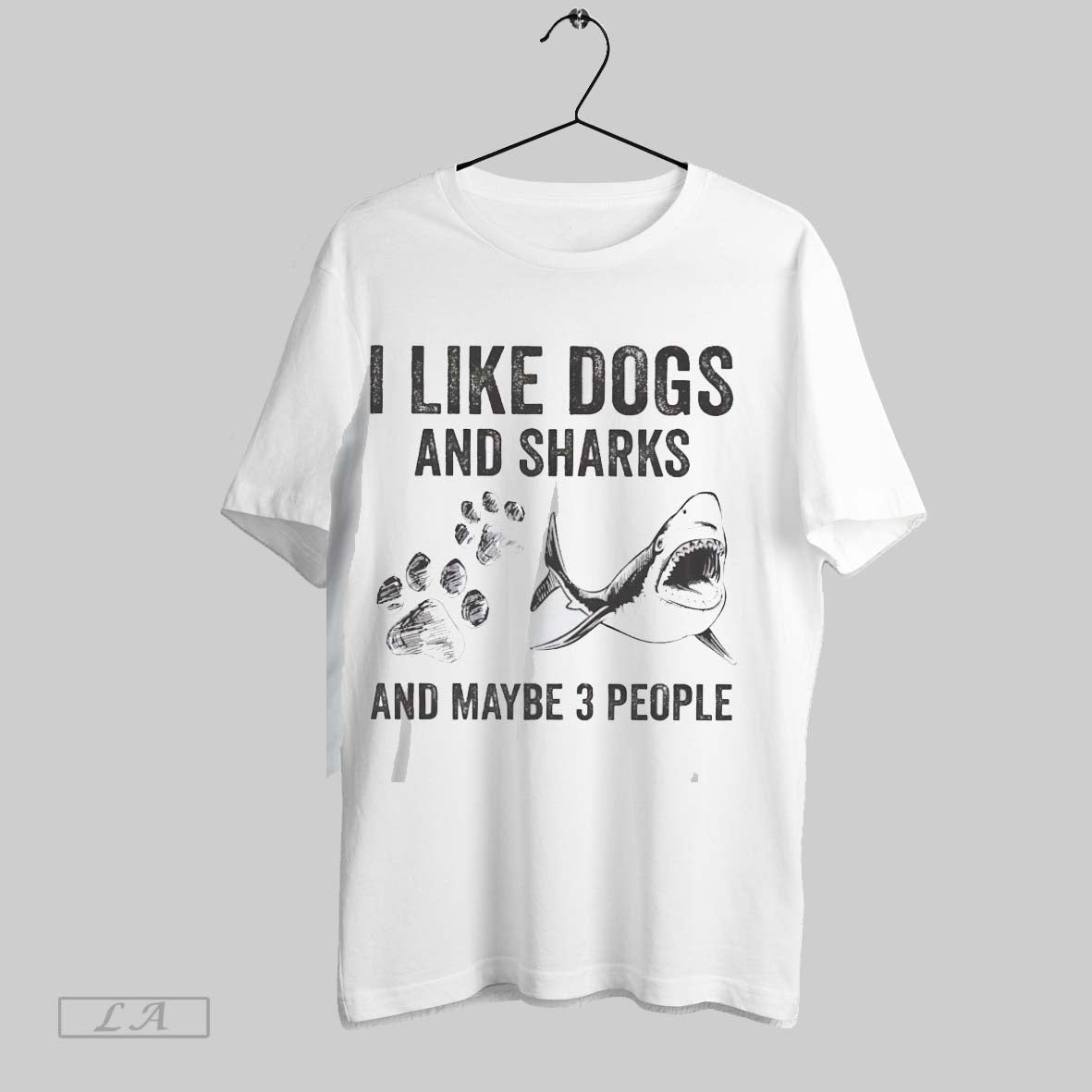Original I Like Dogs And Sharks Maybe 3 People - Adult & Kids T-Shirts, Sweatshirts & Hoodies apparel design preview 1