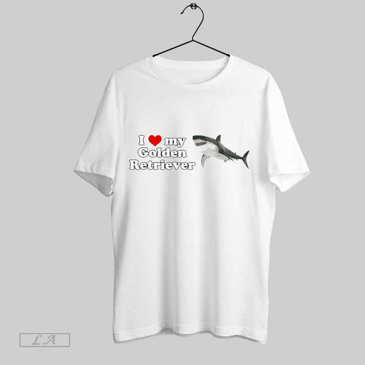 Original I Love My Golden Retriever Shark - Adult & Kids T-Shirts, Sweatshirts & Hoodies apparel design preview 1