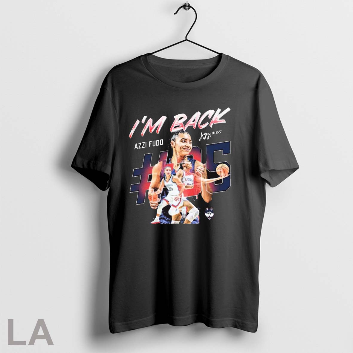 Original Im Back Azzi Fudd Uconn Huskies Basketball - Adult & Kids T-Shirts, Sweatshirts & Hoodies apparel design preview 1