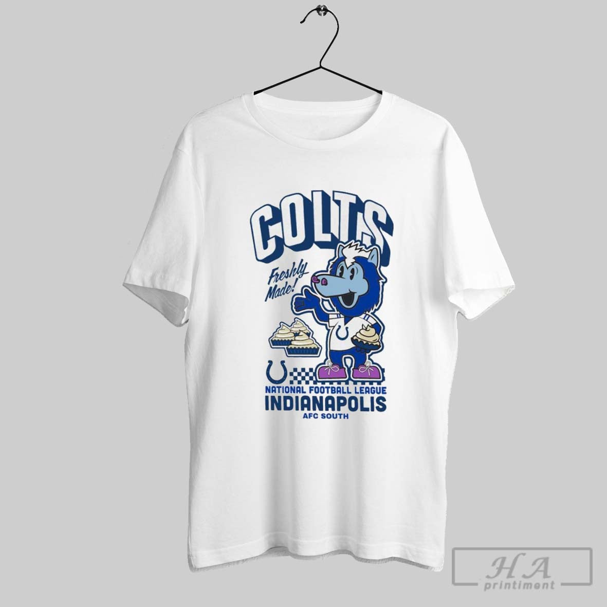 Original Indianapolis Colts Freshly Made Blue Pie Day - Adult & Kids T-Shirts, Sweatshirts & Hoodies apparel design preview 1