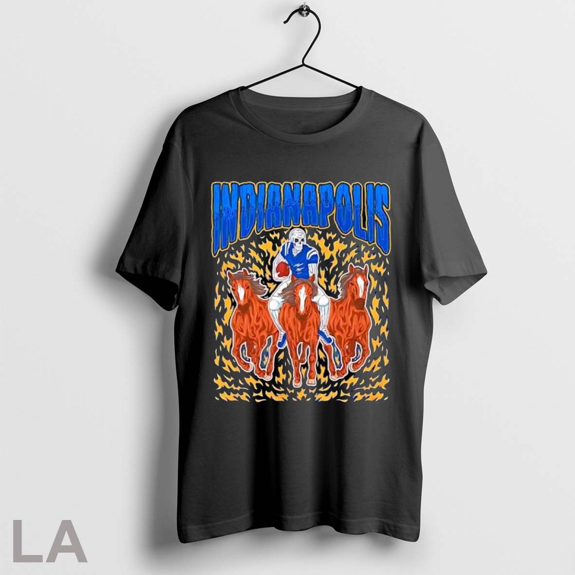 Original Indianapolis Colts Skeleton Player Riding - Adult & Kids T-Shirts, Sweatshirts & Hoodies apparel design preview 1