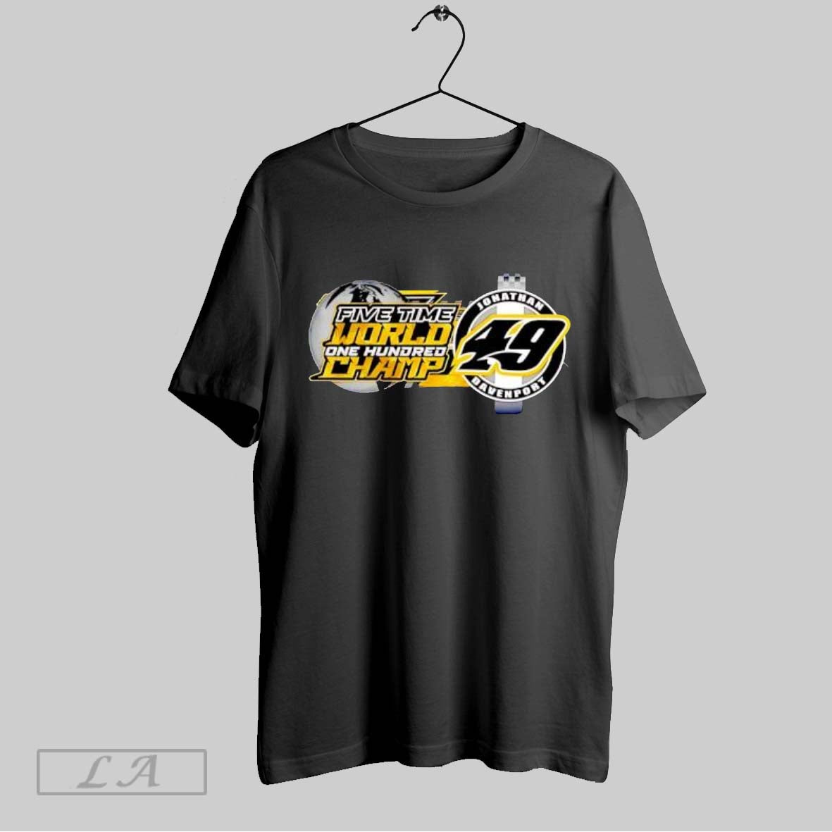 Original Jonathan Davenport 49 Five Time World One - Adult & Kids T-Shirts, Sweatshirts & Hoodies apparel design preview 1