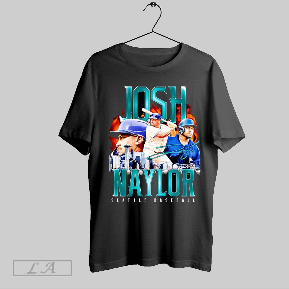 Original Josh Naylor Seattle Baseball Retro - Adult & Kids T-Shirts, Sweatshirts & Hoodies apparel design preview 1