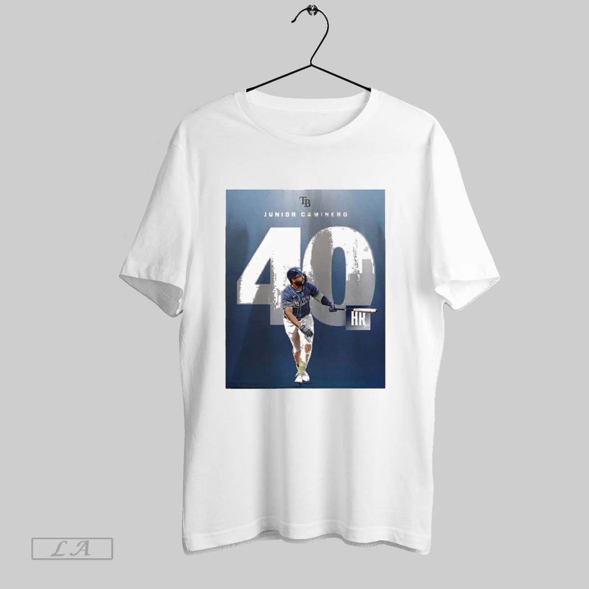 Original Junior Caminero 40 Home Runs Tampa Bay Rays - Adult & Kids T-Shirts, Sweatshirts & Hoodies apparel design preview 1