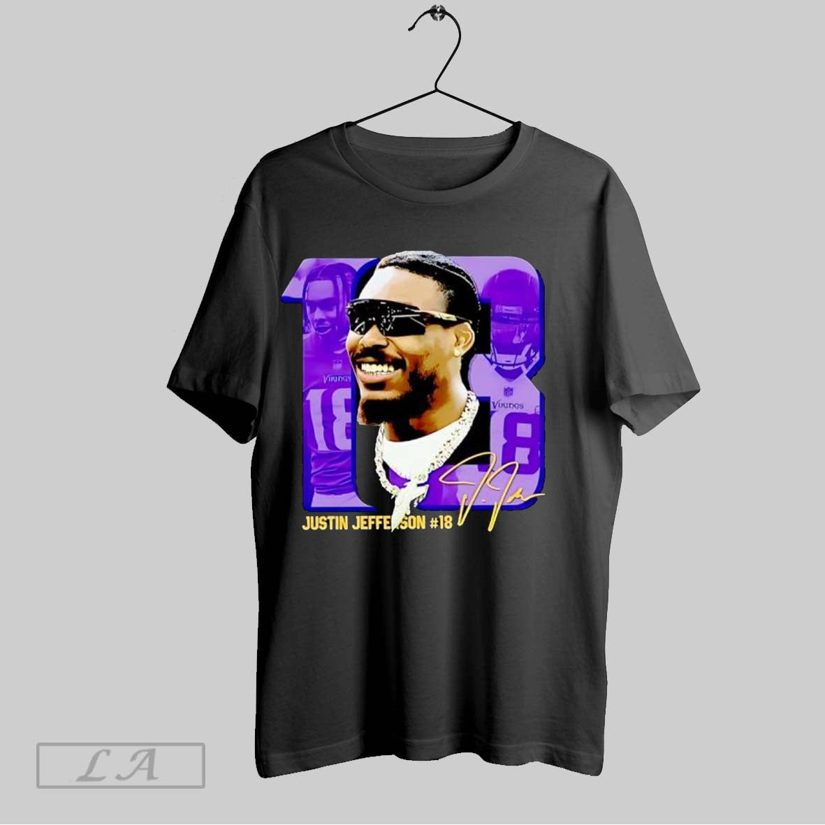 Original Justin Jefferson 18 Vikings Football Player - Adult & Kids T-Shirts, Sweatshirts & Hoodies apparel design preview 1