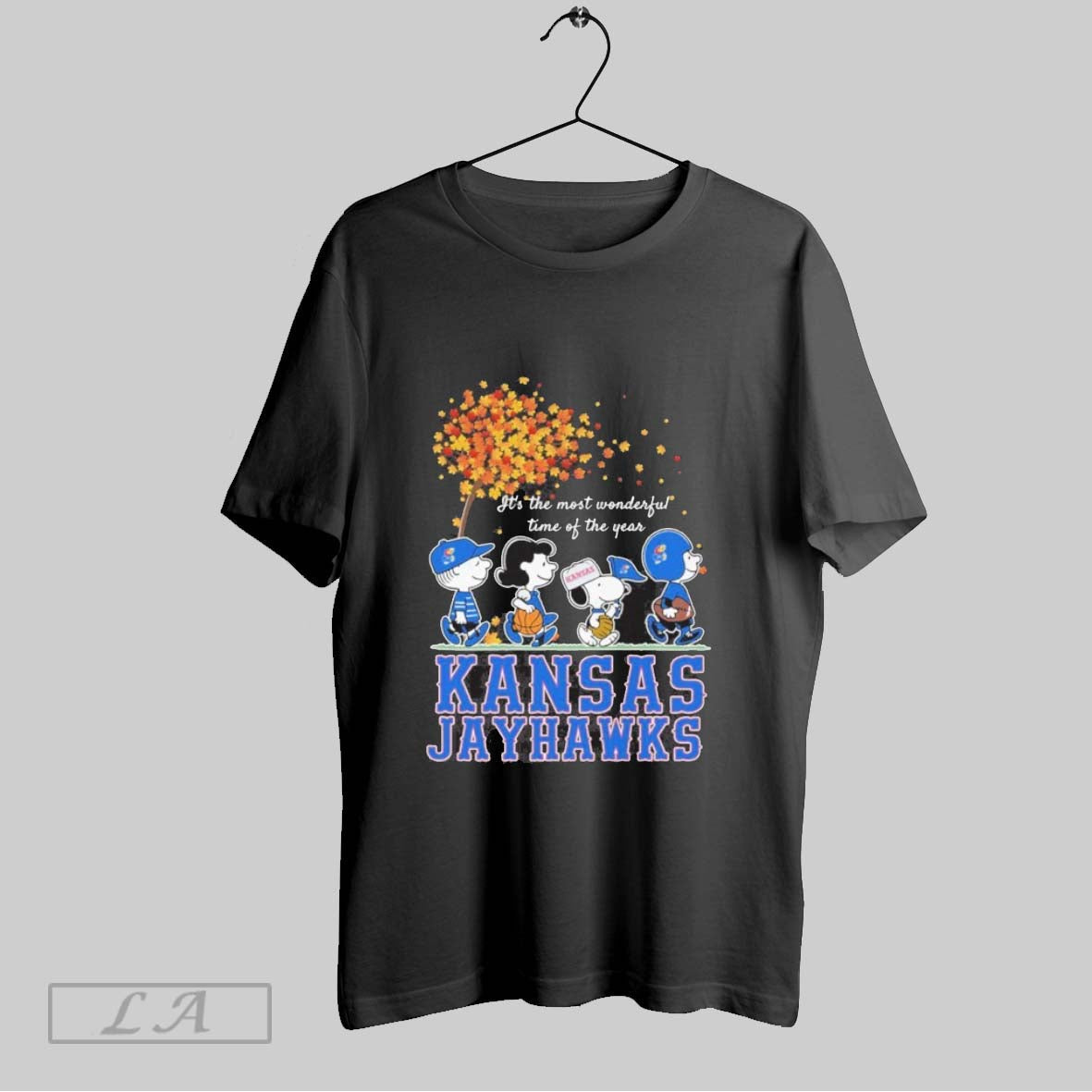 Original Kansas Jayhawks And Peanuts Character Its - Adult & Kids T-Shirts, Sweatshirts & Hoodies apparel design preview 1