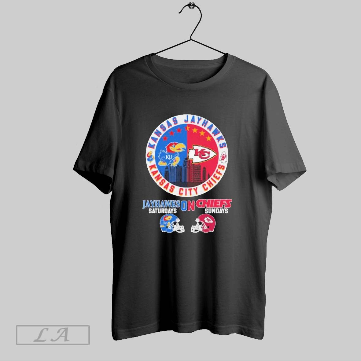 Original Kansas Jayhawks On Saturdays City Chiefs - Adult & Kids T-Shirts, Sweatshirts & Hoodies apparel design preview 1