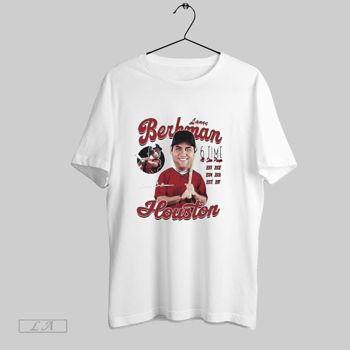 Original Lance Berkman Houston Comic 6 Time All Star - Adult & Kids T-Shirts, Sweatshirts & Hoodies apparel design preview 1