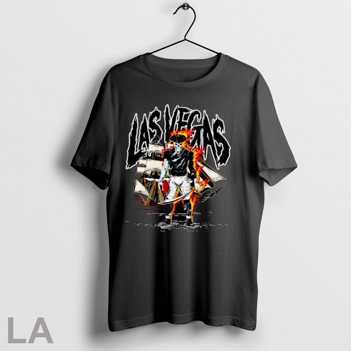 Original Las Vegas Pirate Skeleton Football Player - Adult & Kids T-Shirts, Sweatshirts & Hoodies apparel design preview 1
