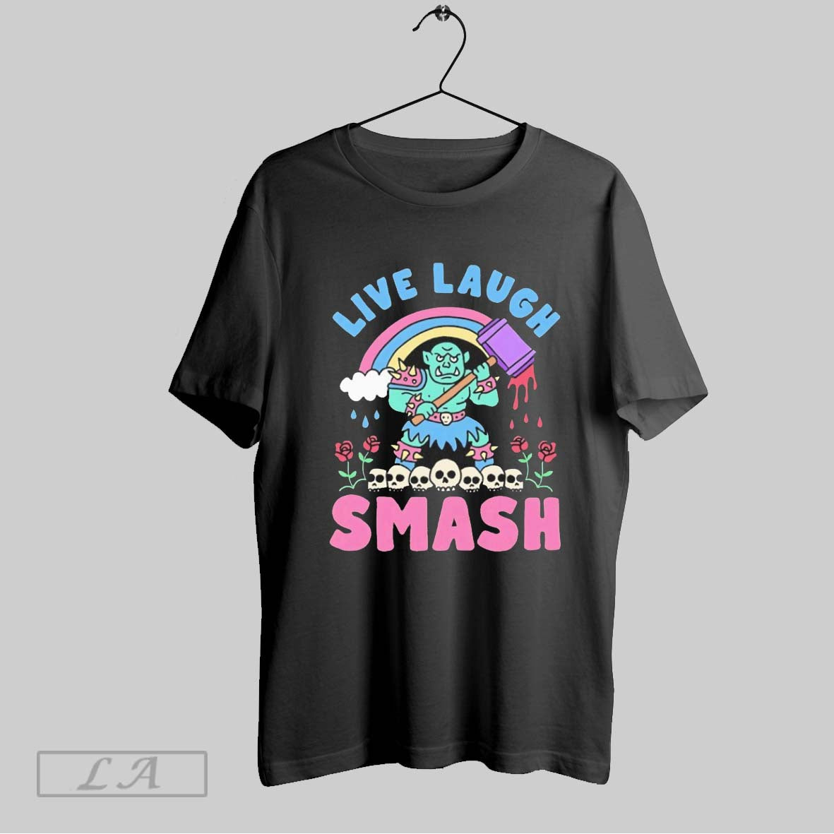 Original Live Laugh Smash Skull - Adult & Kids T-Shirts, Sweatshirts & Hoodies apparel design preview 1