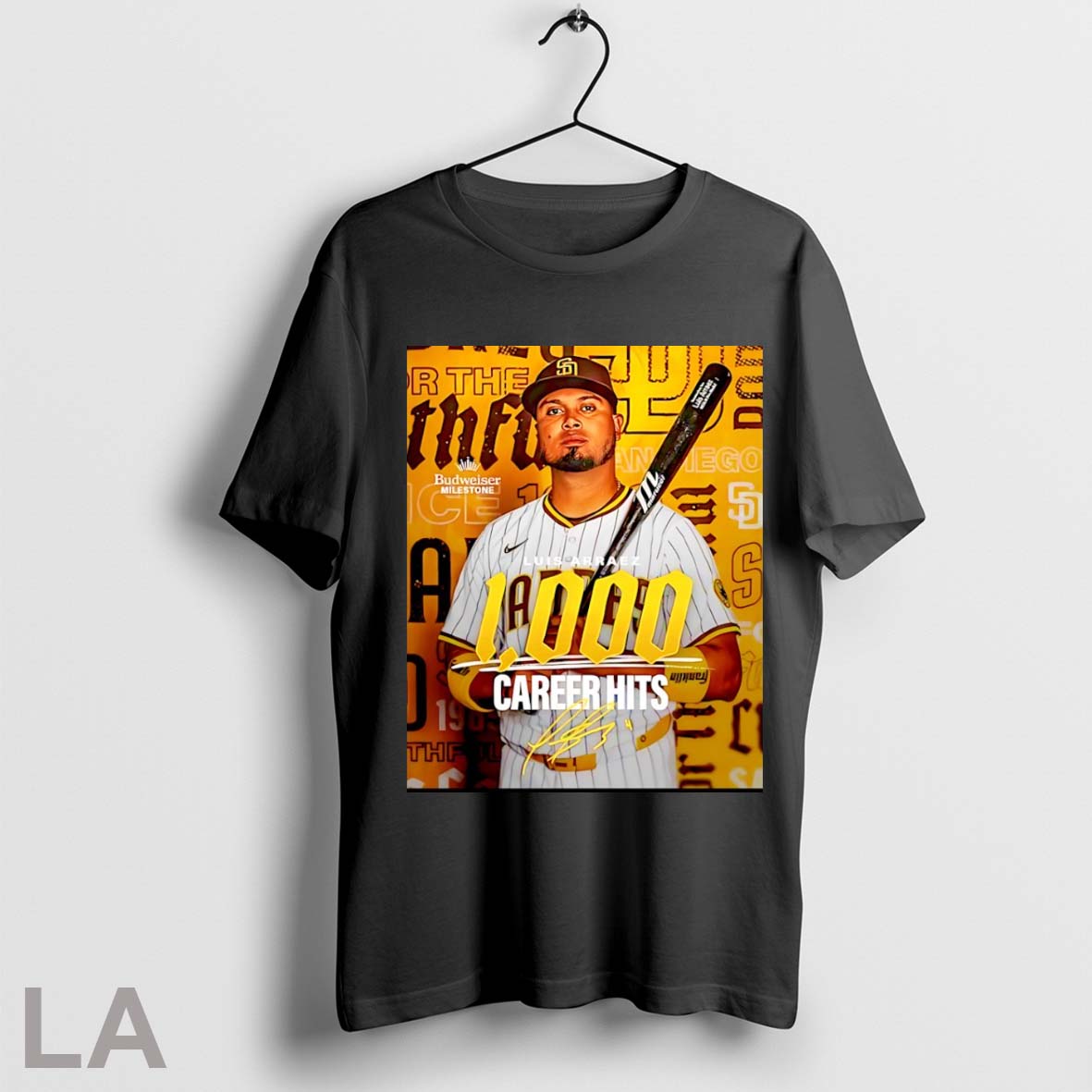 Original Luis Arraez San Diego Padres Mlb 1000 Career - Adult & Kids T-Shirts, Sweatshirts & Hoodies apparel design preview 1