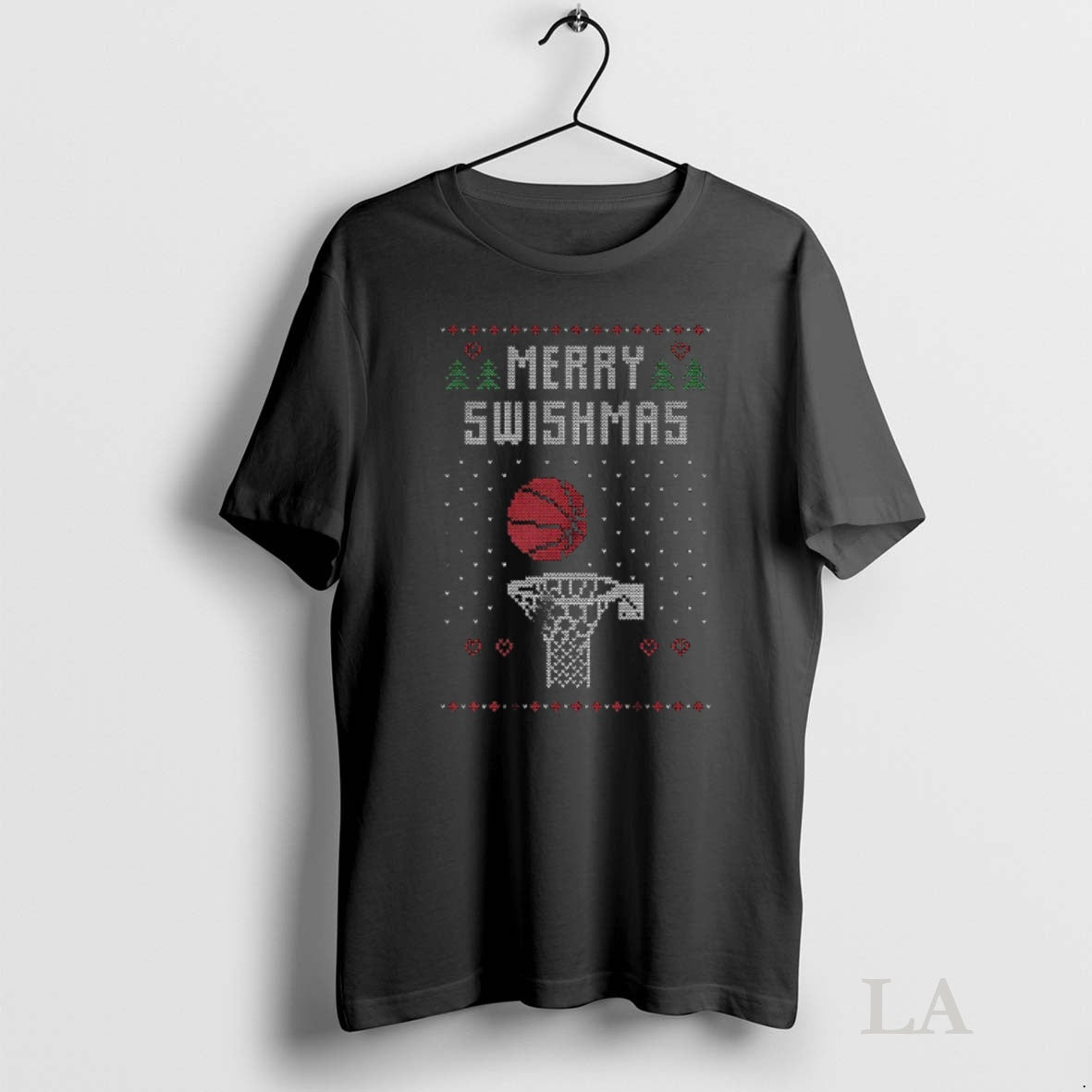 Original Merry Swishmas Basketball Christmas - Adult & Kids T-Shirts, Sweatshirts & Hoodies apparel design preview 1