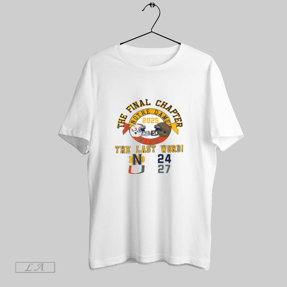 Original Miami Vs Notre Dame The Final Chapter Last - Adult & Kids T-Shirts, Sweatshirts & Hoodies apparel design preview 1