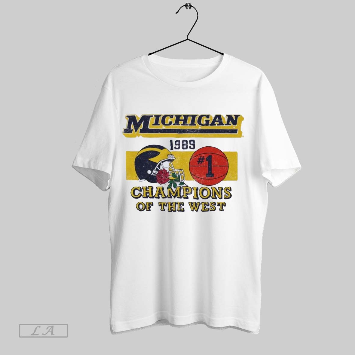 Original Michigan Football 1989 Champions Of The West - Adult & Kids T-Shirts, Sweatshirts & Hoodies apparel design preview 1