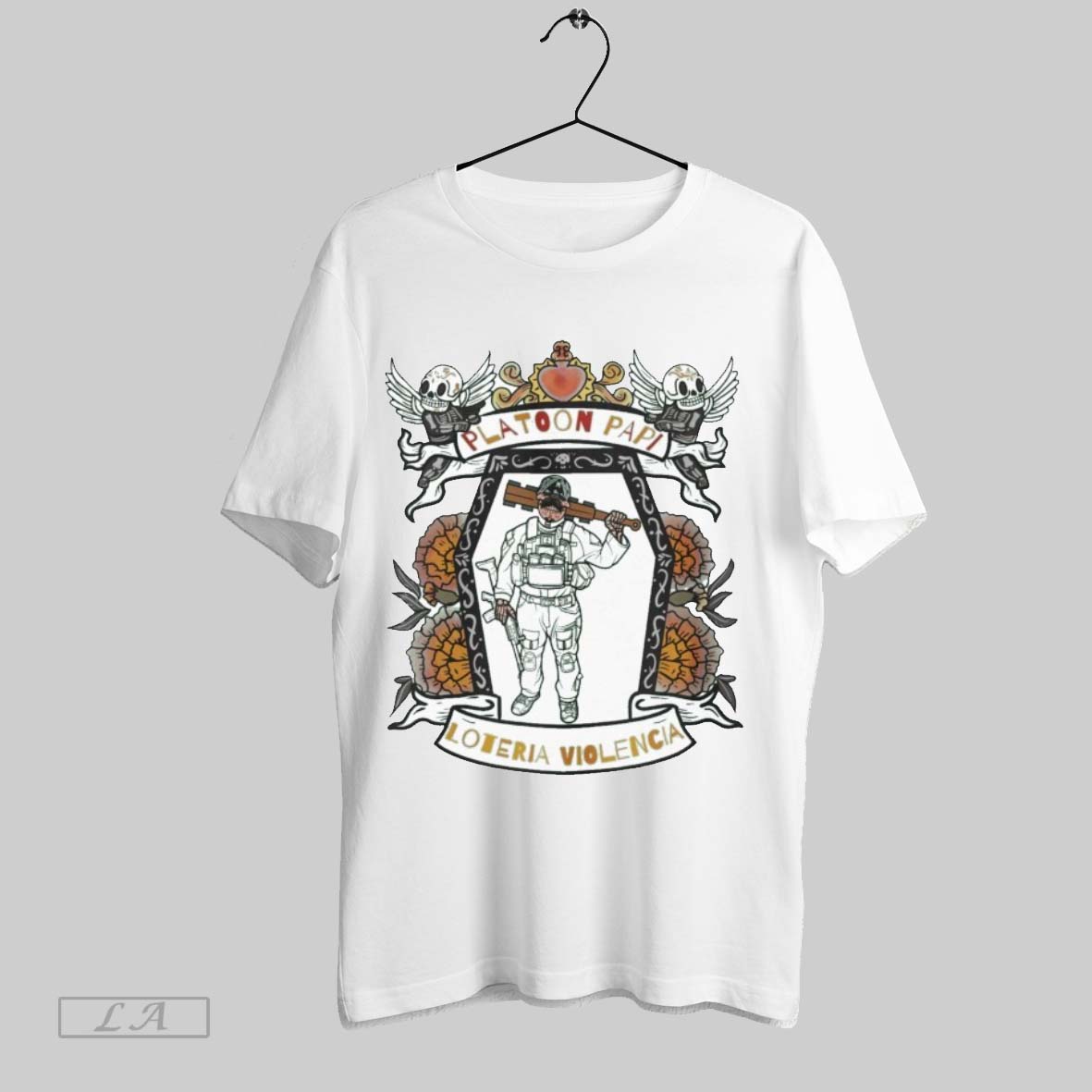Original Muerto Papi Platoon Loteria Violencia - Adult & Kids T-Shirts, Sweatshirts & Hoodies apparel design preview 1