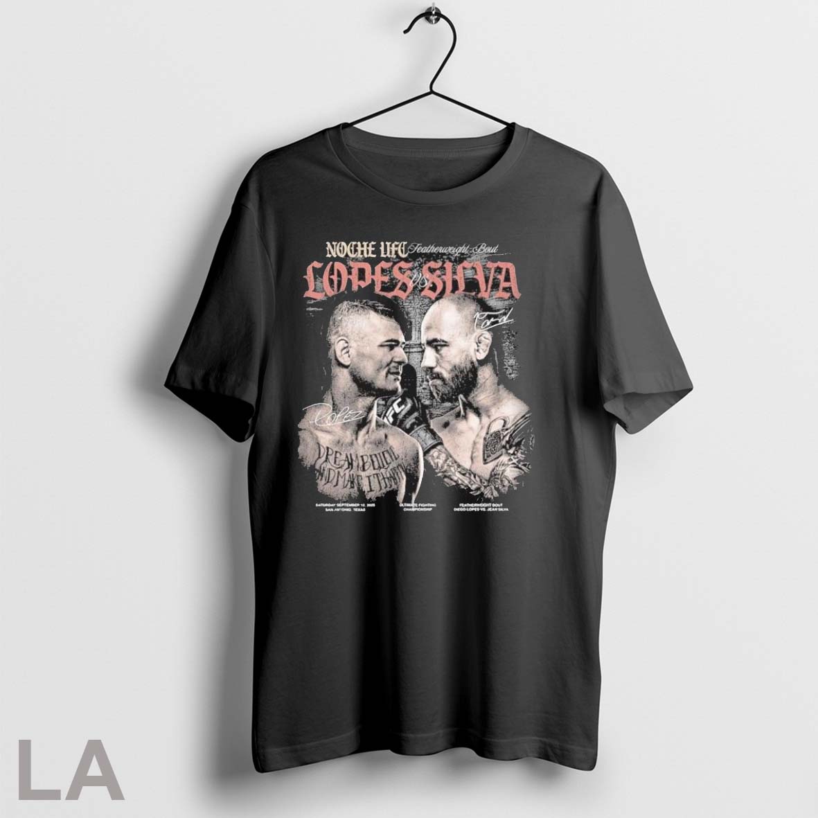 Original Noche Ufc 2025 Lopes Vs Silva Matchup - Adult & Kids T-Shirts, Sweatshirts & Hoodies apparel design preview 1