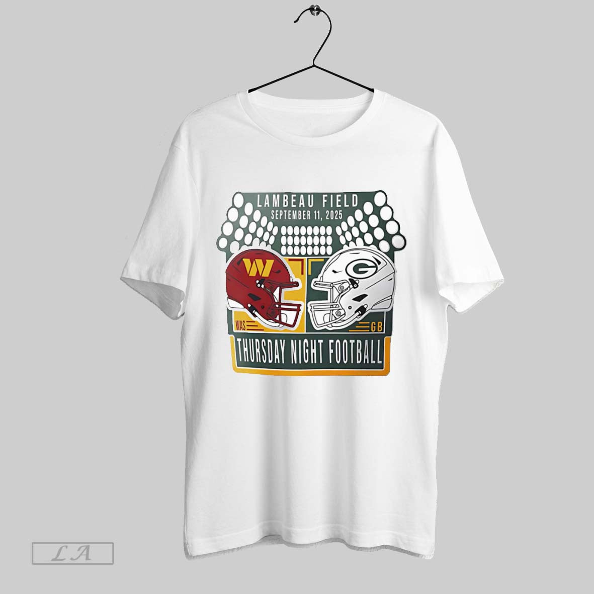 Original Packers Vs Commanders 9 11 Match Up White - Adult & Kids T-Shirts, Sweatshirts & Hoodies apparel design preview 1