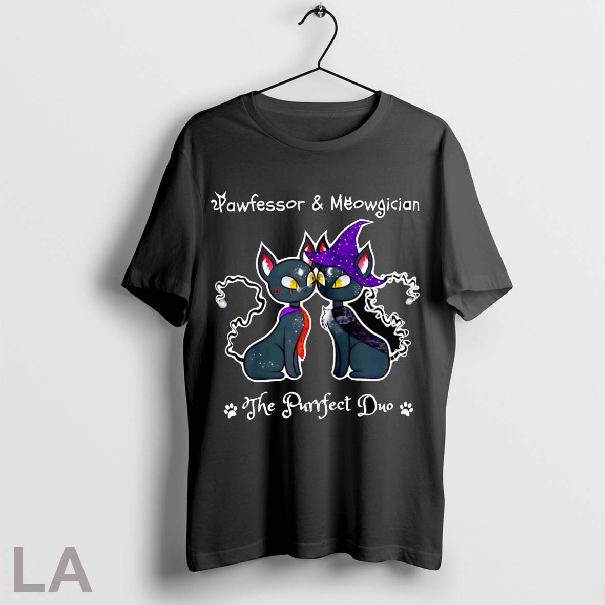 Original Pawfessor And Meowgician The Purrfect Duo - Adult & Kids T-Shirts, Sweatshirts & Hoodies apparel design preview 1