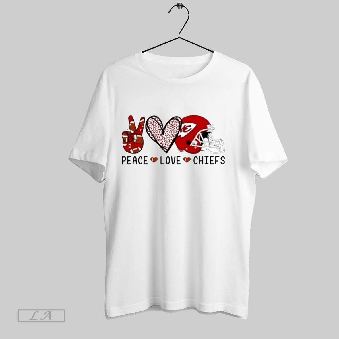 Original Peace Love Chiefs Football Fan Red And White - Adult & Kids T-Shirts, Sweatshirts & Hoodies apparel design preview 1
