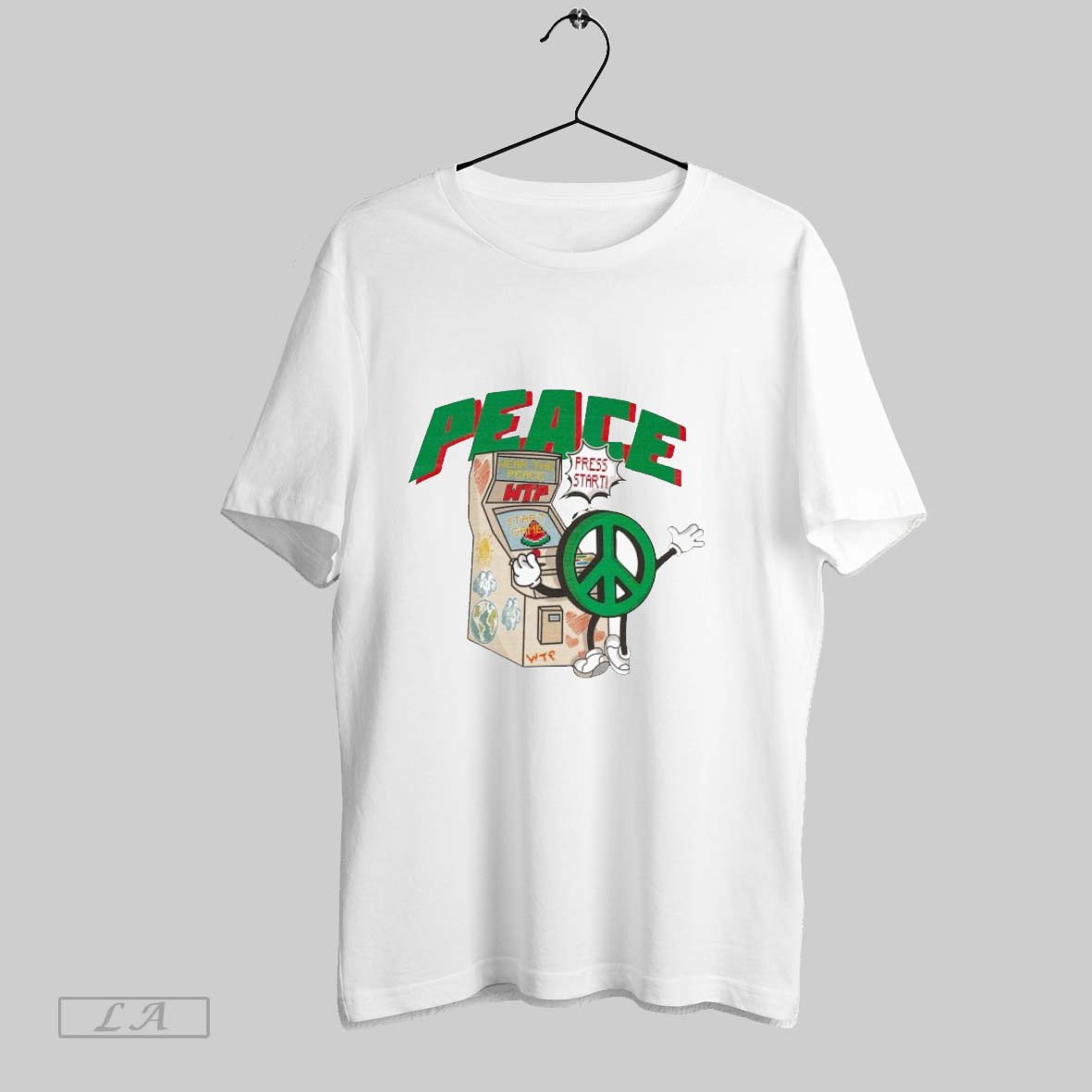 Original Peace Wear The Press Start Arcade Wtp - Adult & Kids T-Shirts, Sweatshirts & Hoodies apparel design preview 1