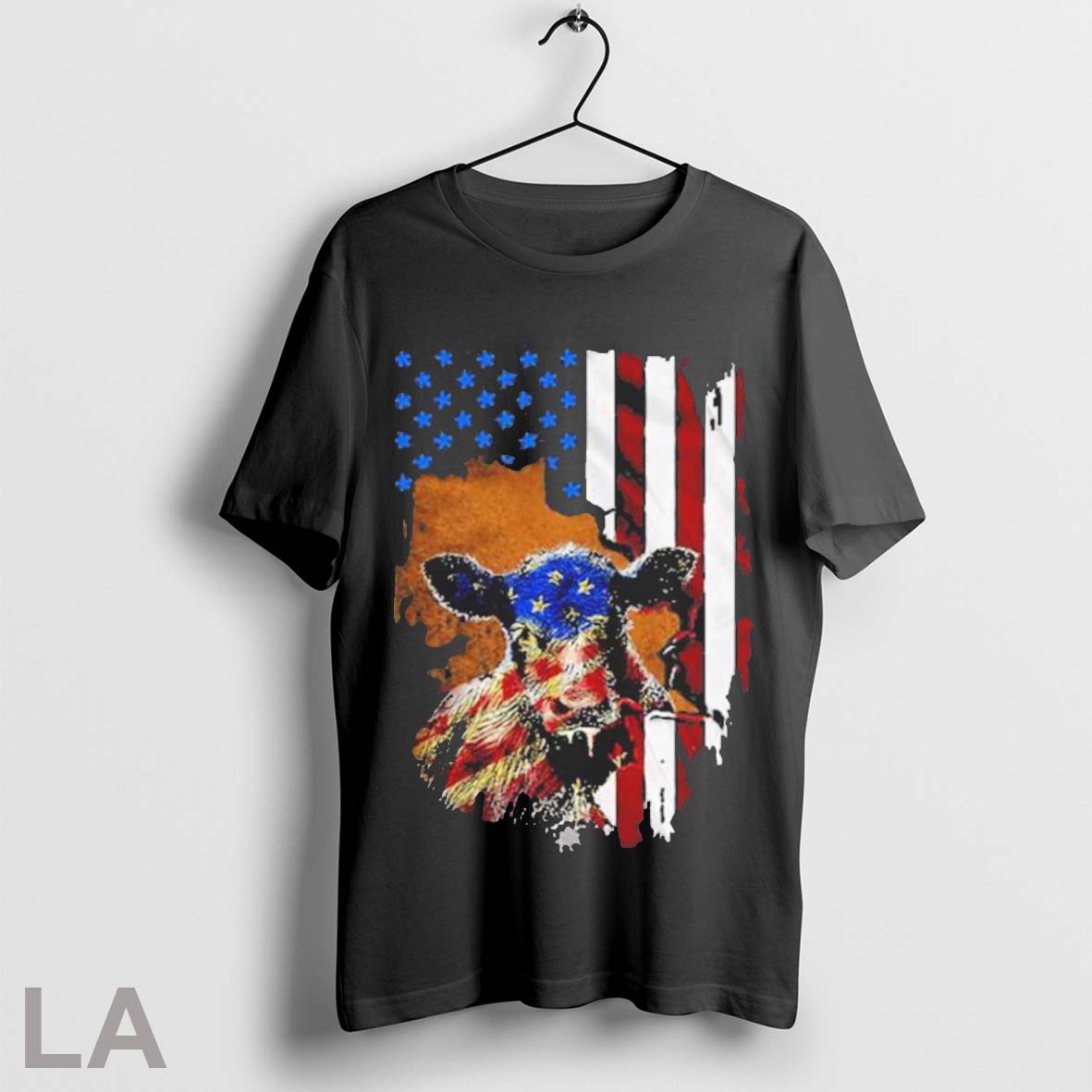 Original Pretty Cow American Flag 2025 - Adult & Kids T-Shirts, Sweatshirts & Hoodies apparel design preview 1