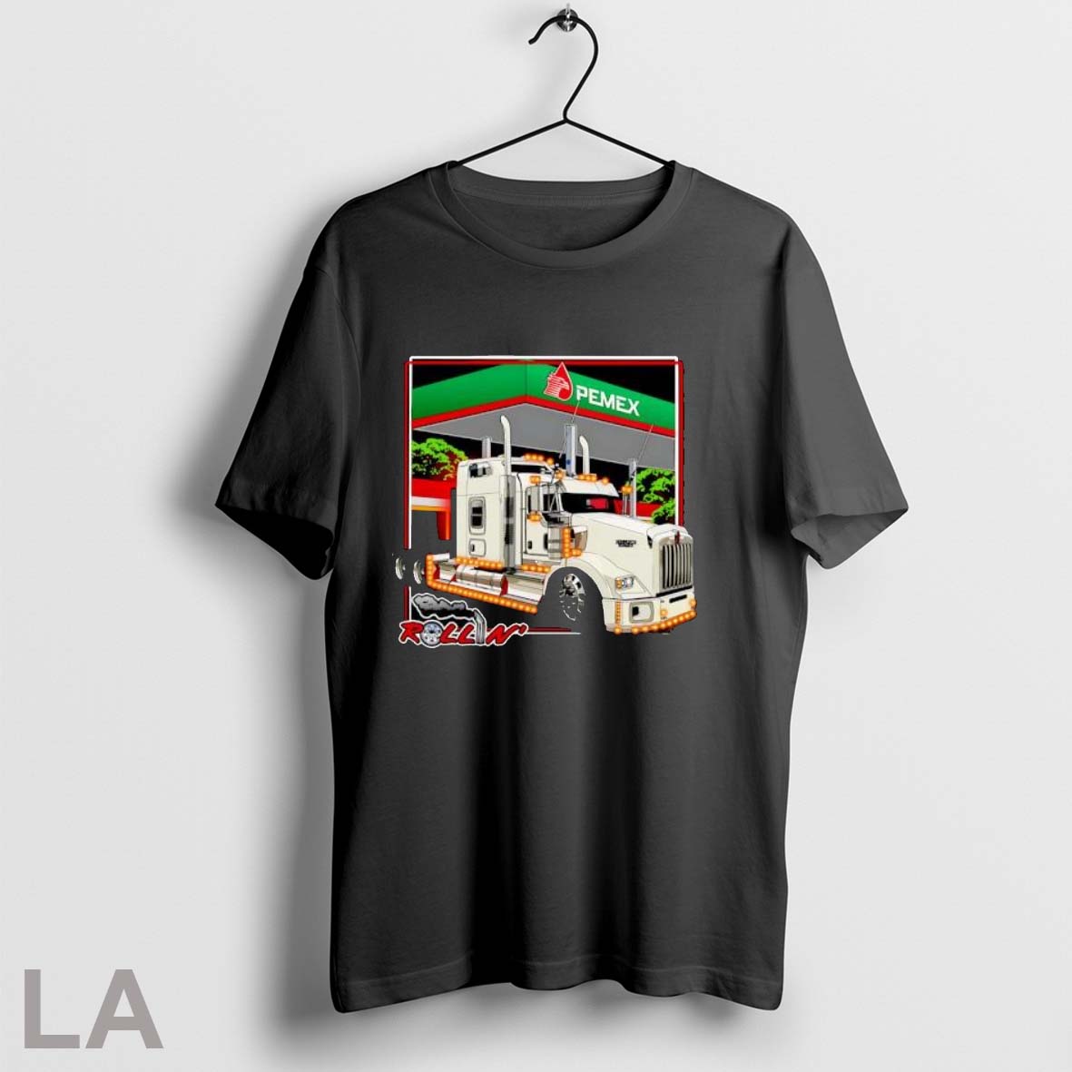 Original Rollin White Truck At Pemex Gas Station - Adult & Kids T-Shirts, Sweatshirts & Hoodies apparel design preview 1