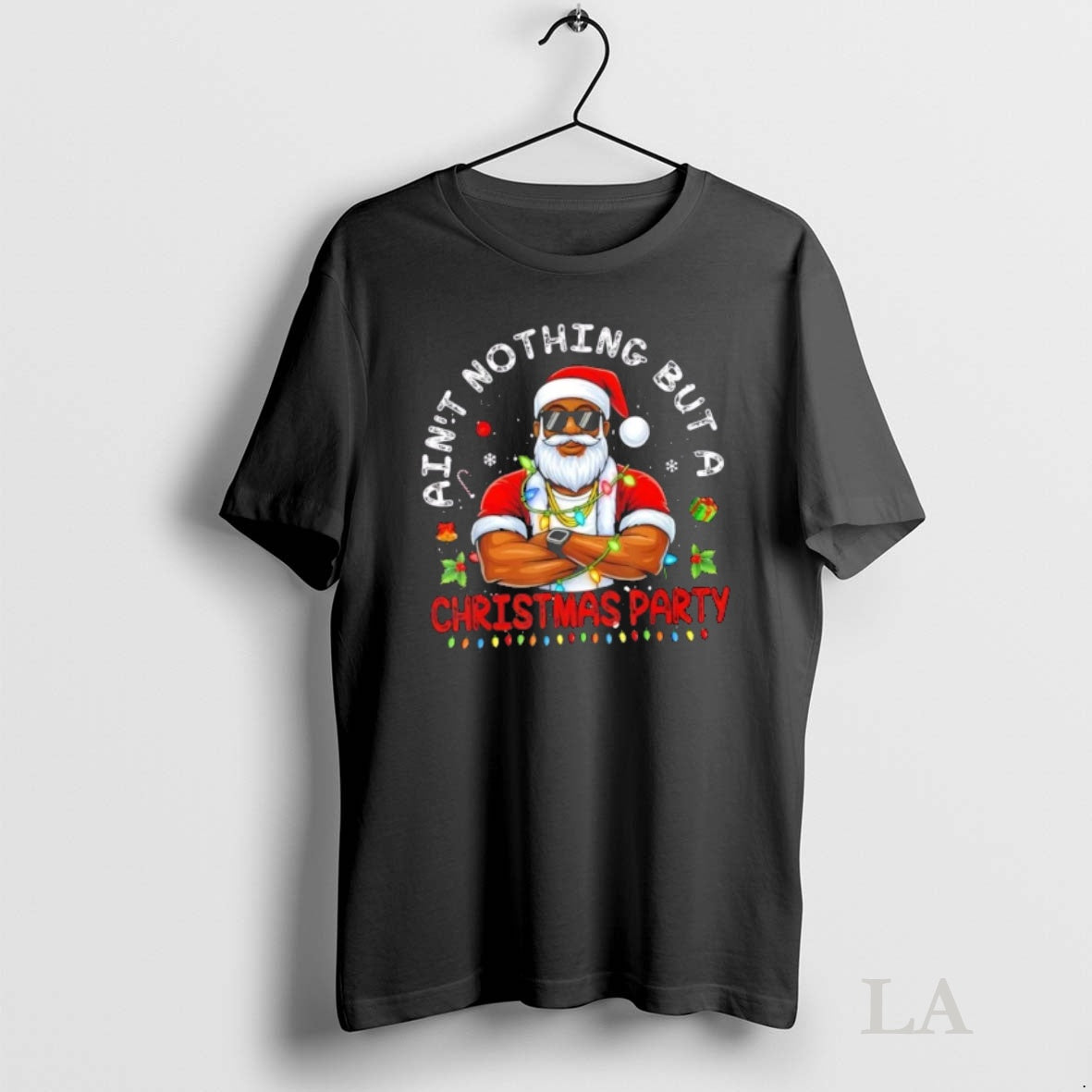 Original Santa Black Aint Nothing But A Christmas - Adult & Kids T-Shirts, Sweatshirts & Hoodies apparel design preview 1