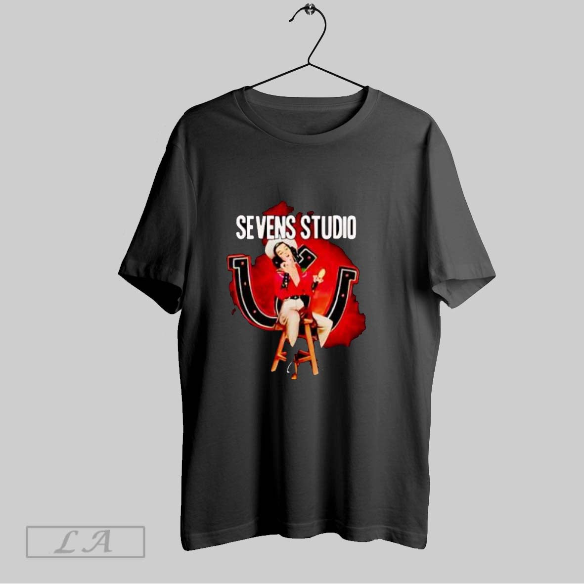 Original Sevens Studio Cowgirl Pinup Horseshoe - Adult & Kids T-Shirts, Sweatshirts & Hoodies apparel design preview 1