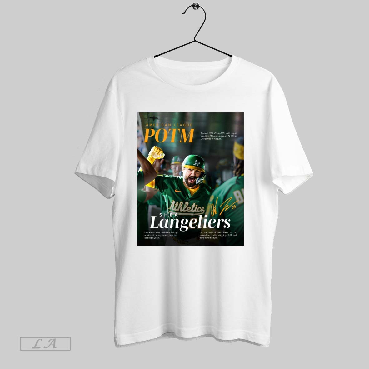 Original Shea Langeliers Oakland Athletics American - Adult & Kids T-Shirts, Sweatshirts & Hoodies apparel design preview 1