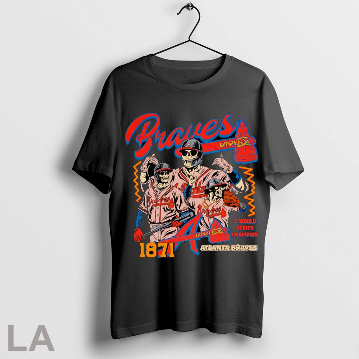 Original Skeleton Braves 3 World Series Champion - Adult & Kids T-Shirts, Sweatshirts & Hoodies apparel design preview 1