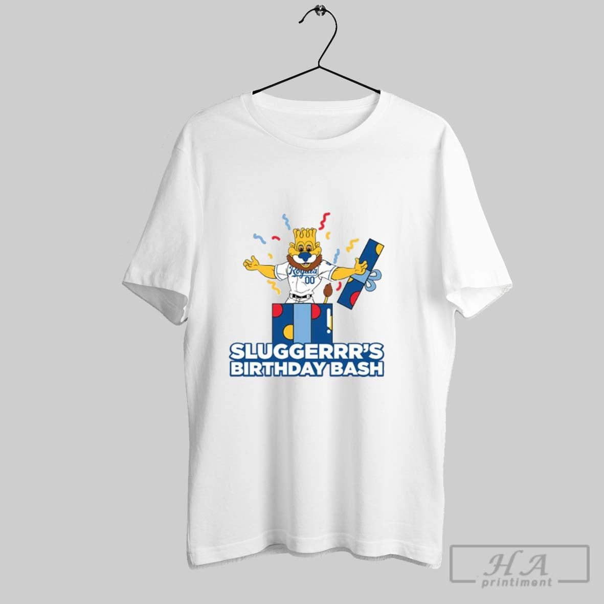 Original Sluggerrr Birthday Bash Kansas City Royals - Adult & Kids T-Shirts, Sweatshirts & Hoodies apparel design preview 1