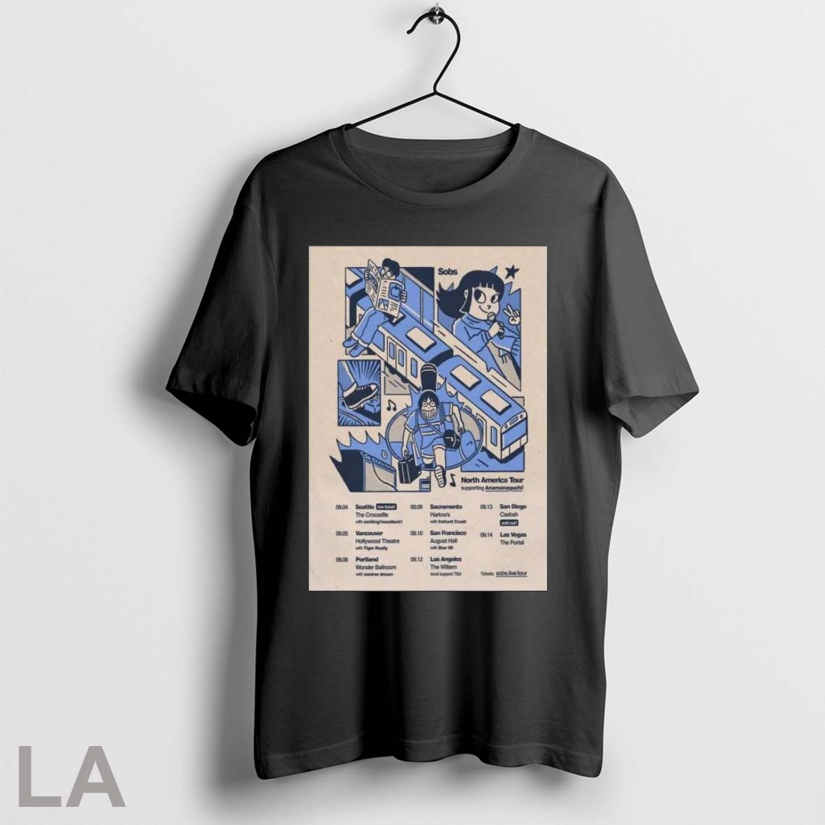 Original Sobs Band Concert North American Tour 2025 - Adult & Kids T-Shirts, Sweatshirts & Hoodies apparel design preview 1