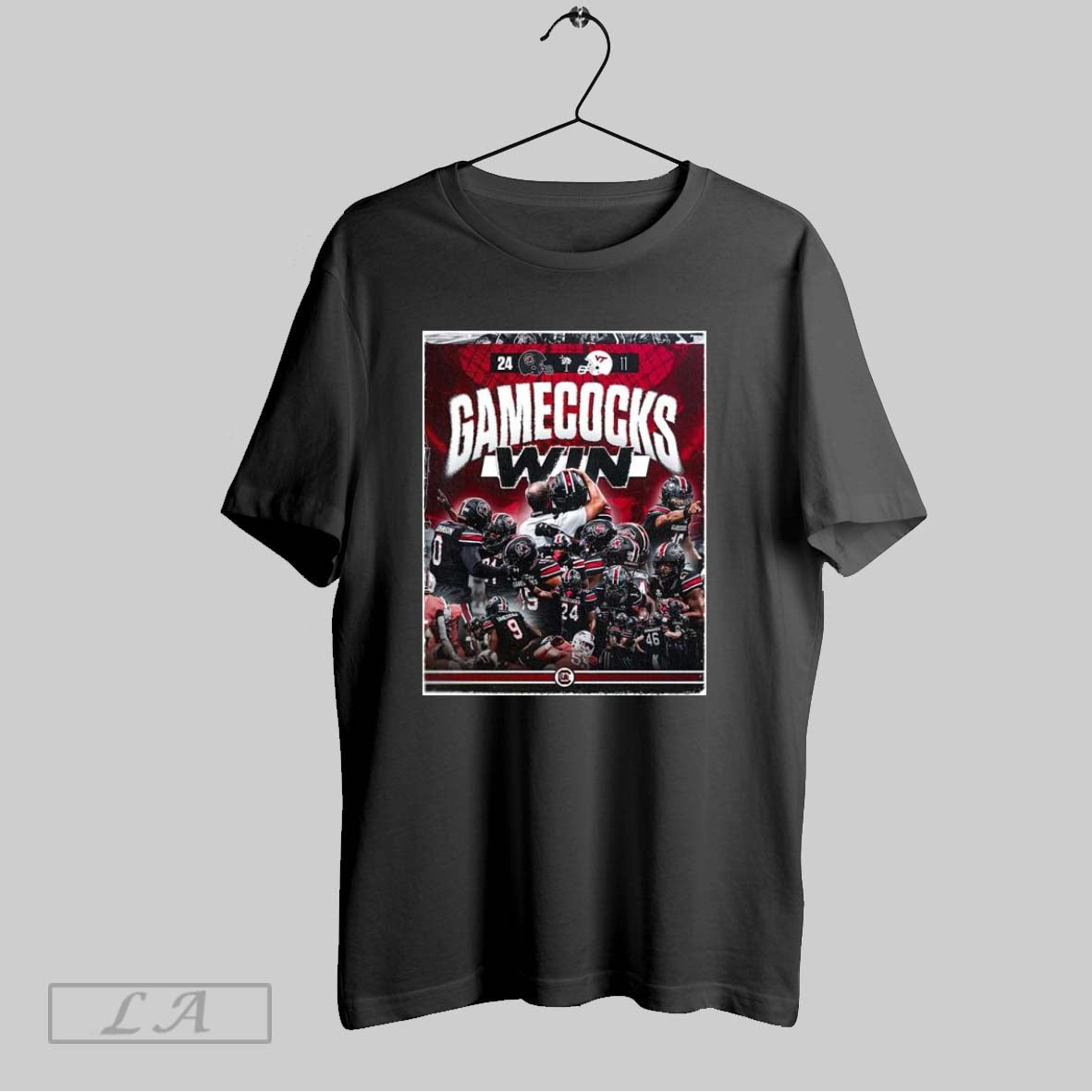 Original South Carolina Gamecocks 24 11 Virginia Tech - Adult & Kids T-Shirts, Sweatshirts & Hoodies apparel design preview 1