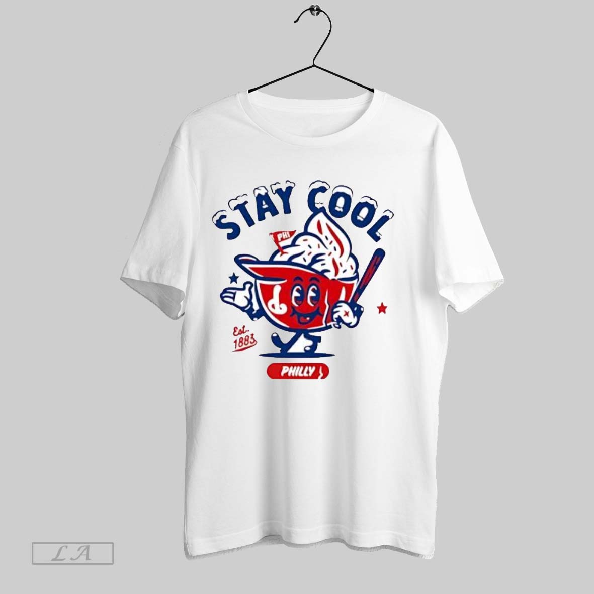 Original Stay Cool Philly Baseball Mascot Est - Adult & Kids T-Shirts, Sweatshirts & Hoodies apparel design preview 1