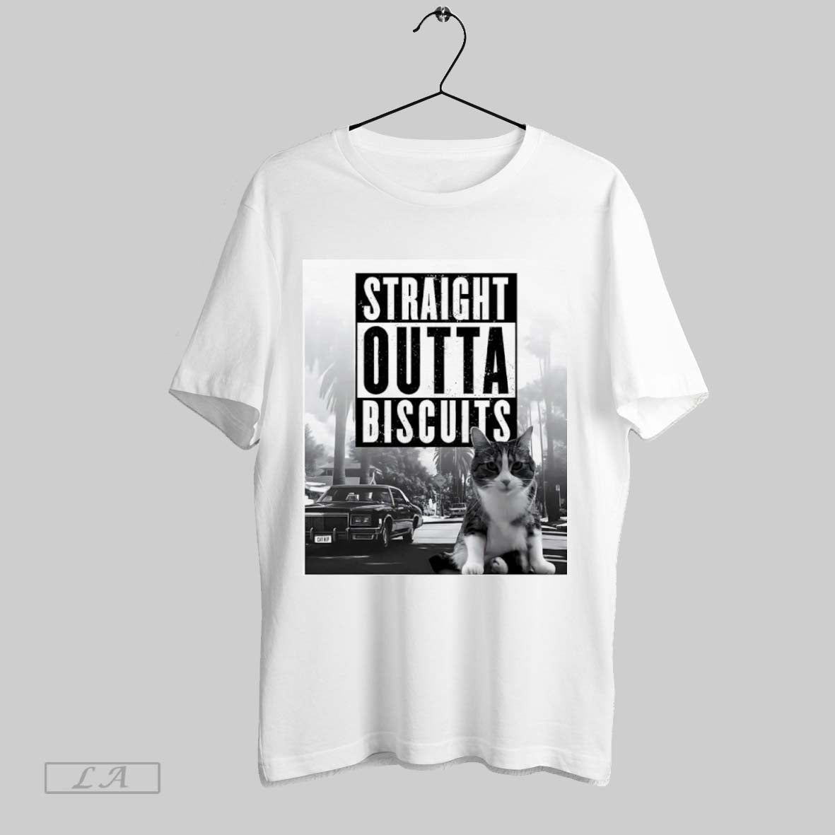 Original Straight Outta Biscuits Cat - Adult & Kids T-Shirts, Sweatshirts & Hoodies apparel design preview 1