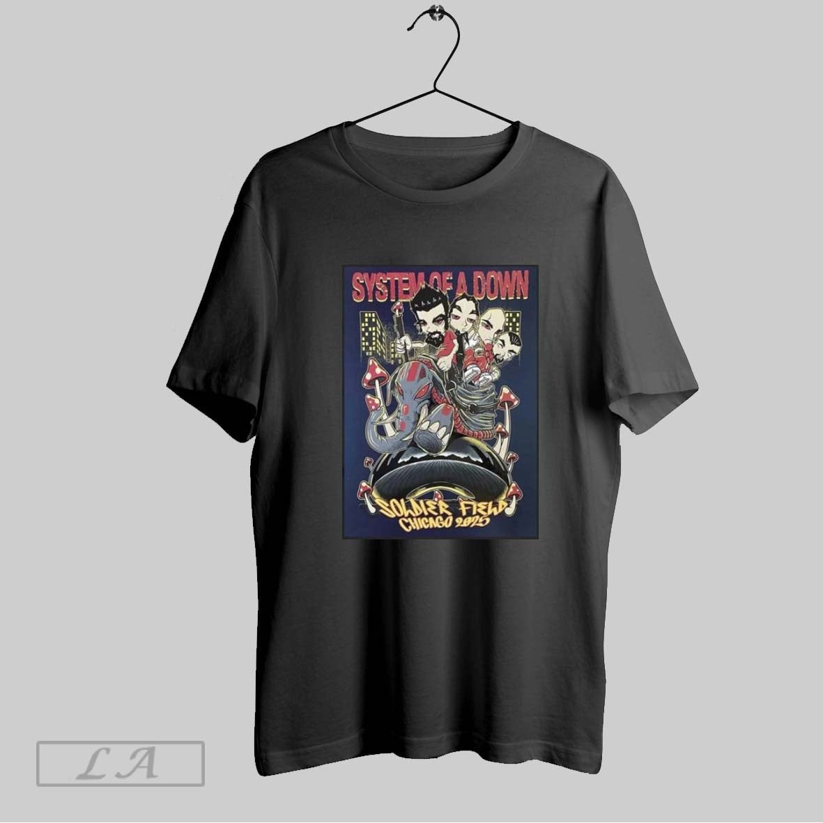 Original System Of A Down Chicago Venue Poster At - Adult & Kids T-Shirts, Sweatshirts & Hoodies apparel design preview 1