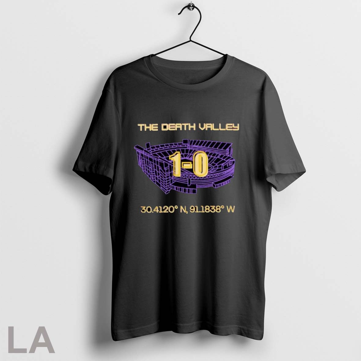 Original The Death Valley 1 0 Lsu Stadium Coordinates - Adult & Kids T-Shirts, Sweatshirts & Hoodies apparel design preview 1