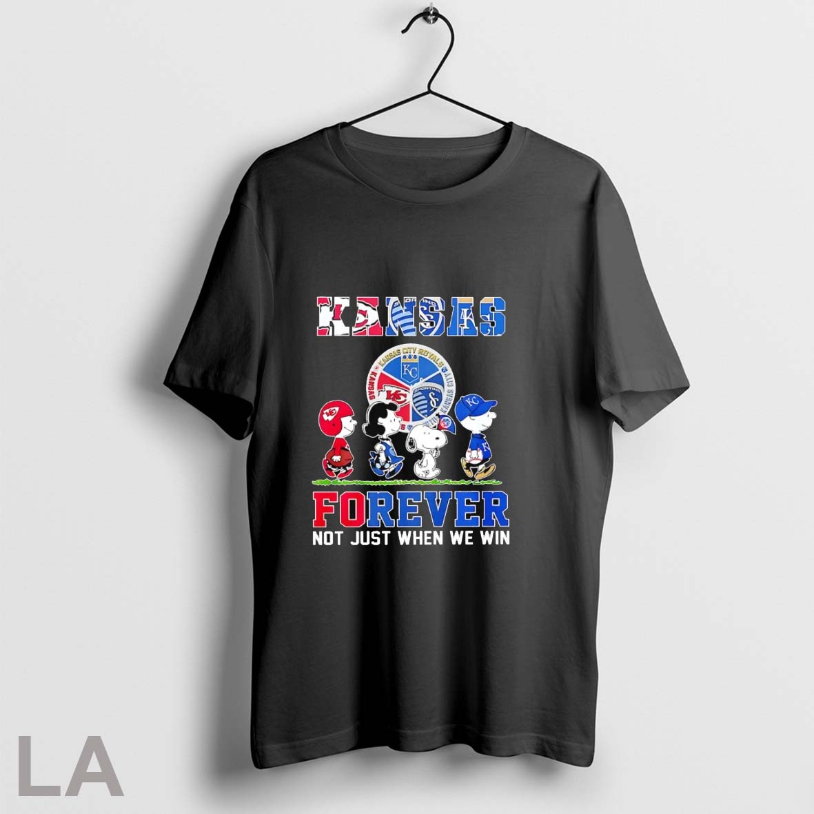 Original The Peanuts Kansas Sports Teams Crossing - Adult & Kids T-Shirts, Sweatshirts & Hoodies apparel design preview 1