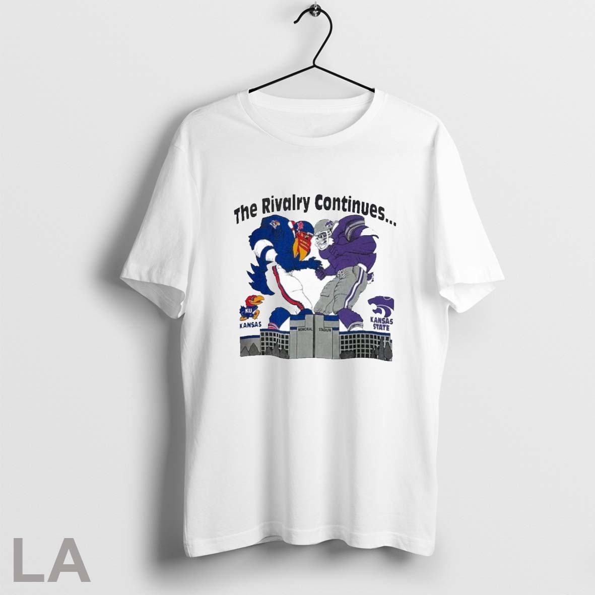 Original The Rivalry Continues Kansas Jayhawks Vs K - Adult & Kids T-Shirts, Sweatshirts & Hoodies apparel design preview 1