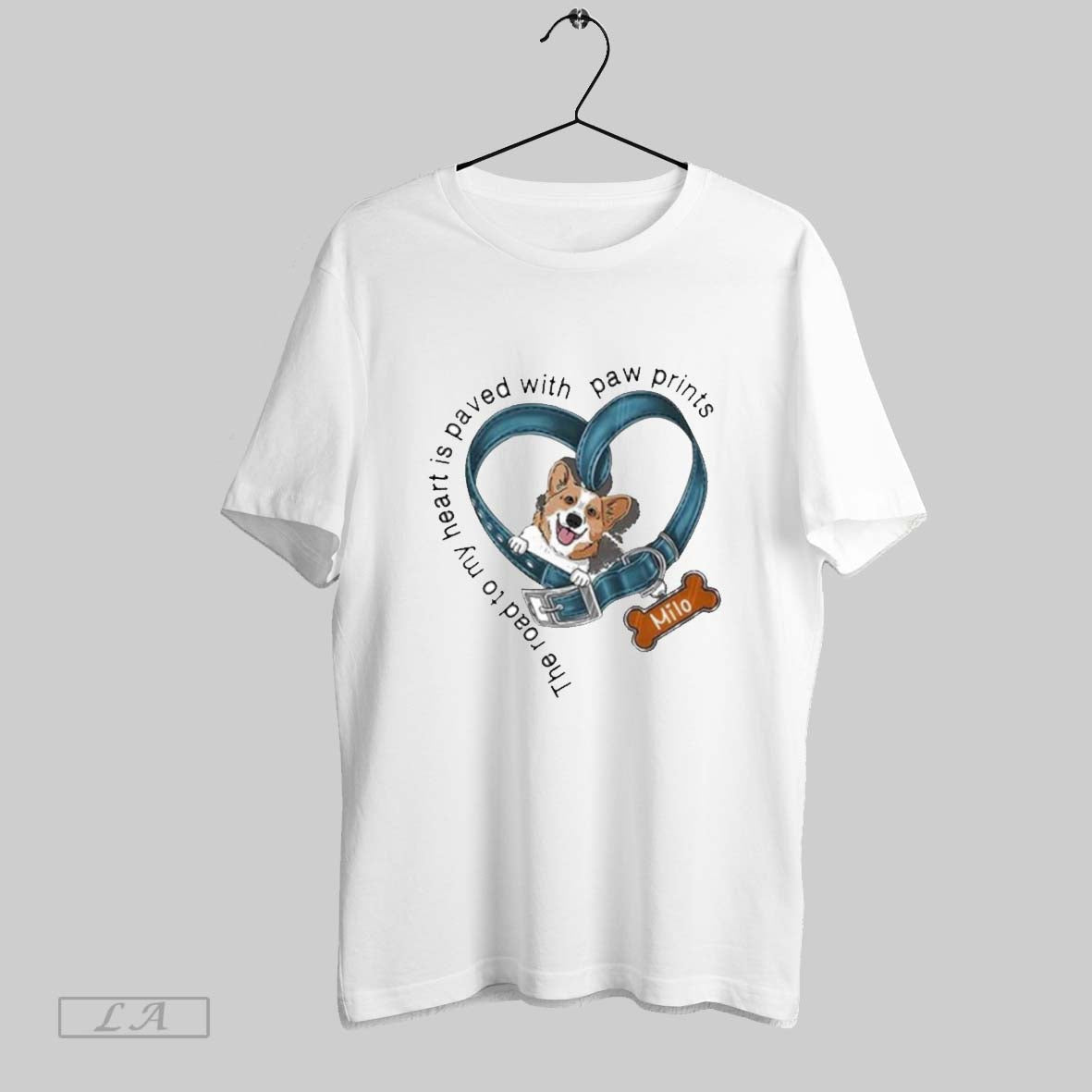 Original The Road To My Heart Is Paved With Paw - Adult & Kids T-Shirts, Sweatshirts & Hoodies apparel design preview 1