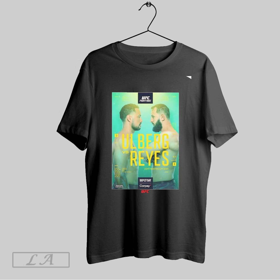 Original Ufc Fight Night Ulberg Vs Reyes Autographed - Adult & Kids T-Shirts, Sweatshirts & Hoodies apparel design preview 1