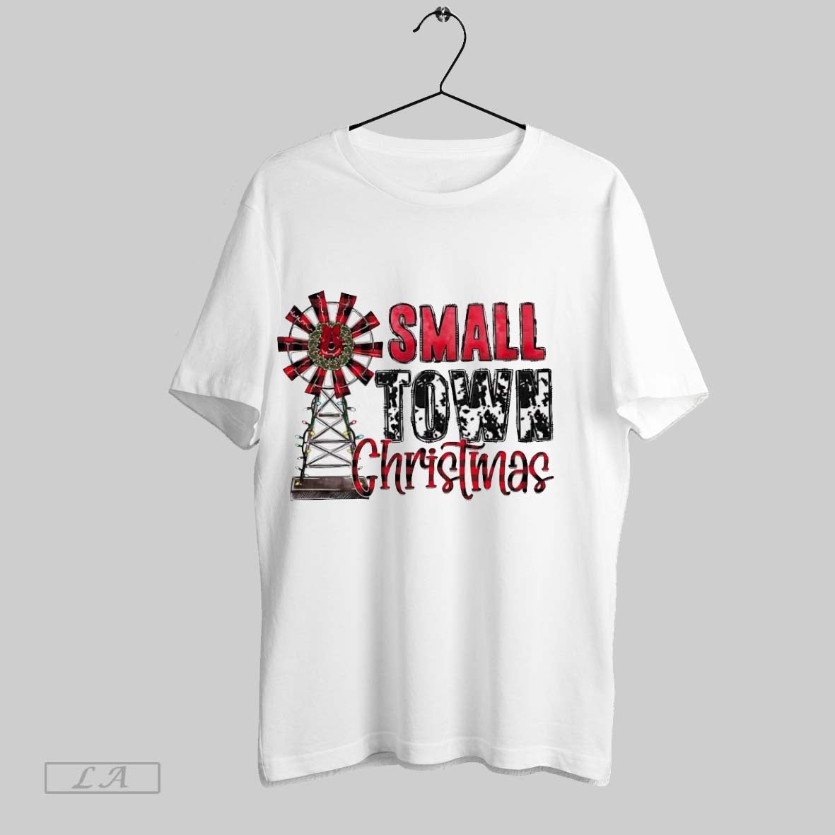 Original Windmill Small Town Christmas Ladies - Adult & Kids T-Shirts, Sweatshirts & Hoodies apparel design preview 1