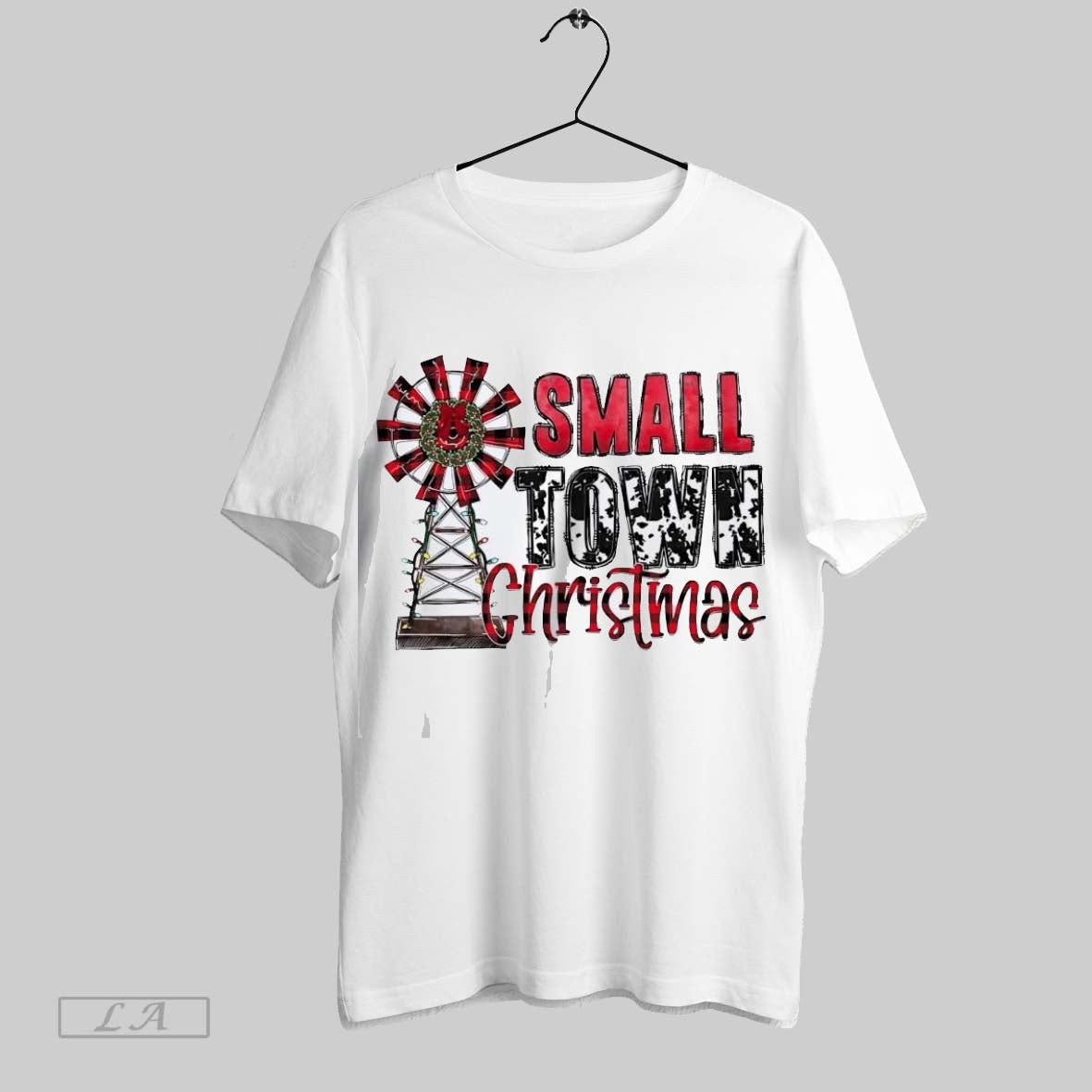 Original Windmill Small Town Christmas - Adult & Kids T-Shirts, Sweatshirts & Hoodies apparel design preview 1