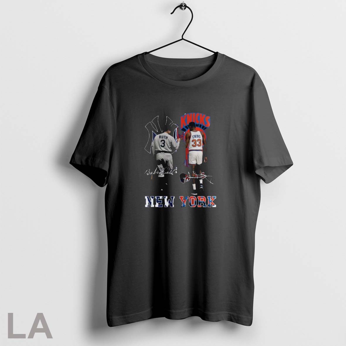 Original Yankees Babe Ruth And Knicks Patrick Ewing - Adult & Kids T-Shirts, Sweatshirts & Hoodies apparel design preview 1