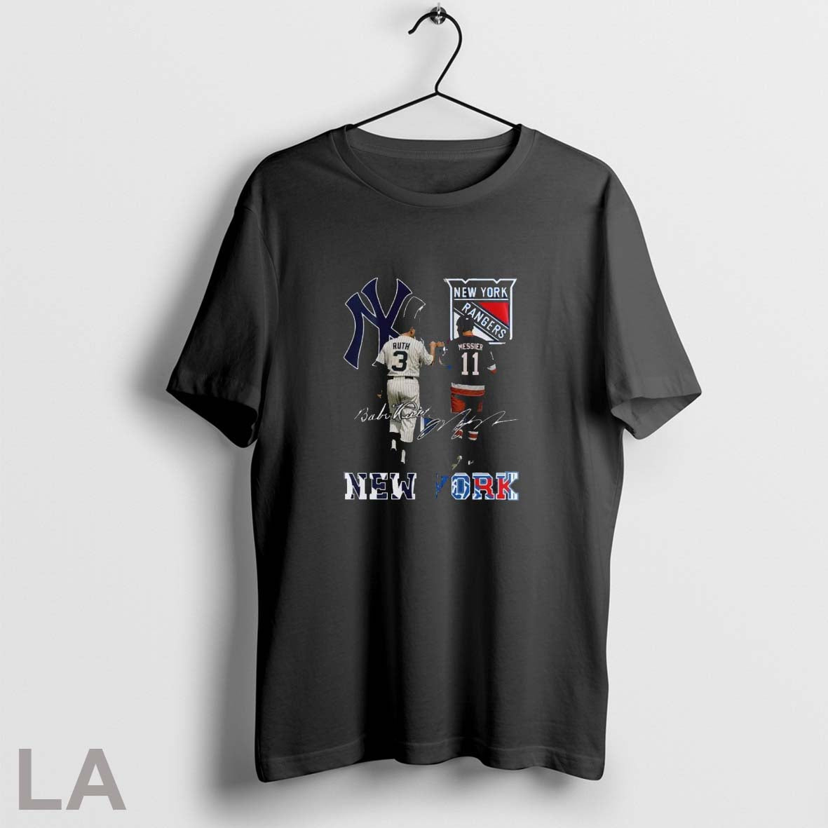 Original Yankees Babe Ruth And Rangers Mark Messier - Adult & Kids T-Shirts, Sweatshirts & Hoodies apparel design preview 1