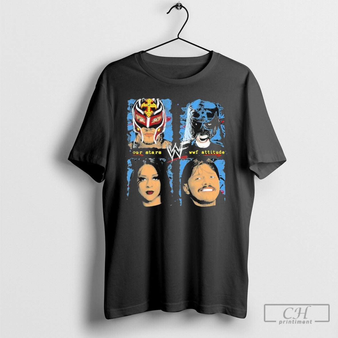 Our Stars Wwf Attitude The Big 4 - Adult & Kids T-Shirts, Sweatshirts & Hoodies apparel design preview 1