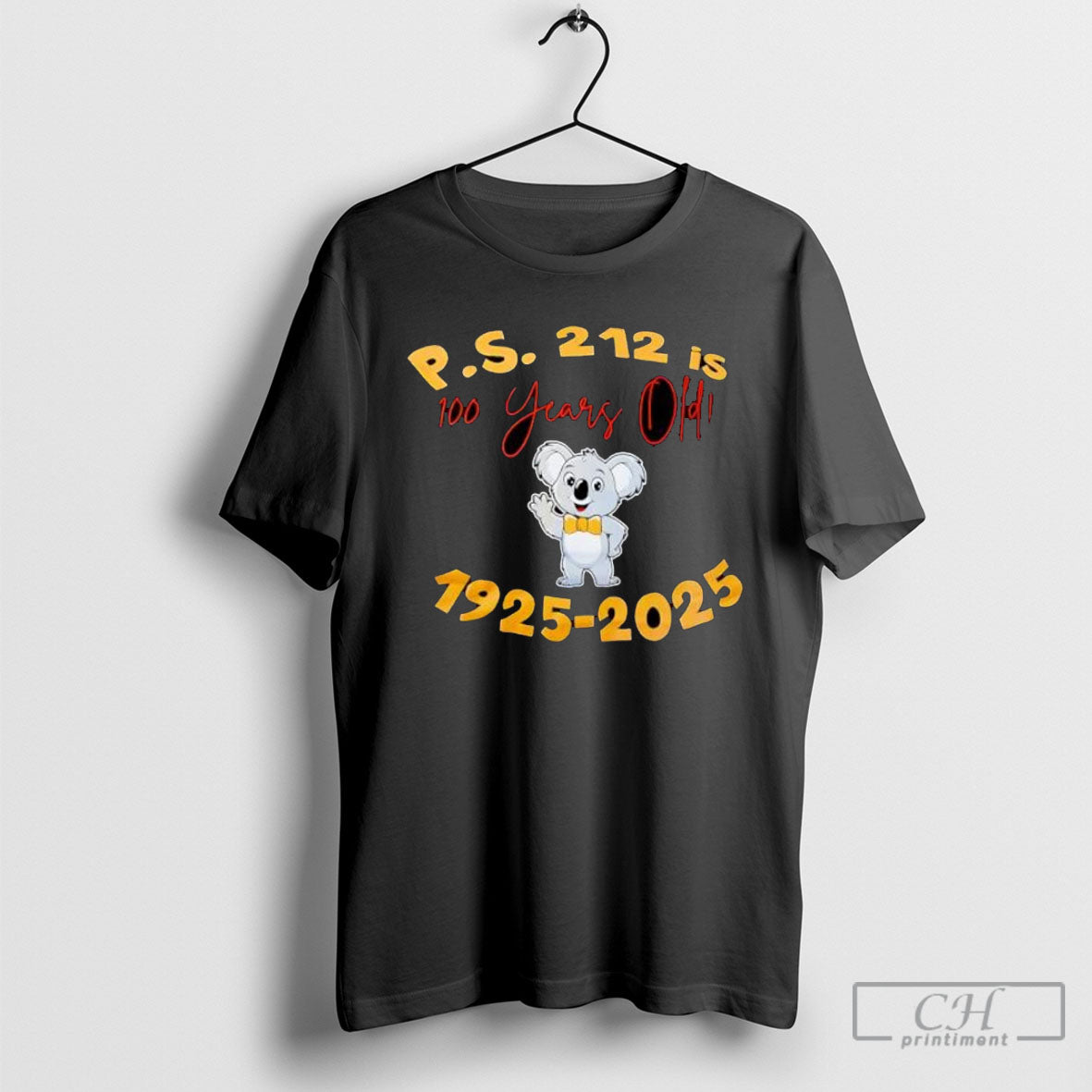 P S 212 Is 100 Years Old 1925 2025 Koala - Adult & Kids T-Shirts, Sweatshirts & Hoodies apparel design preview 1