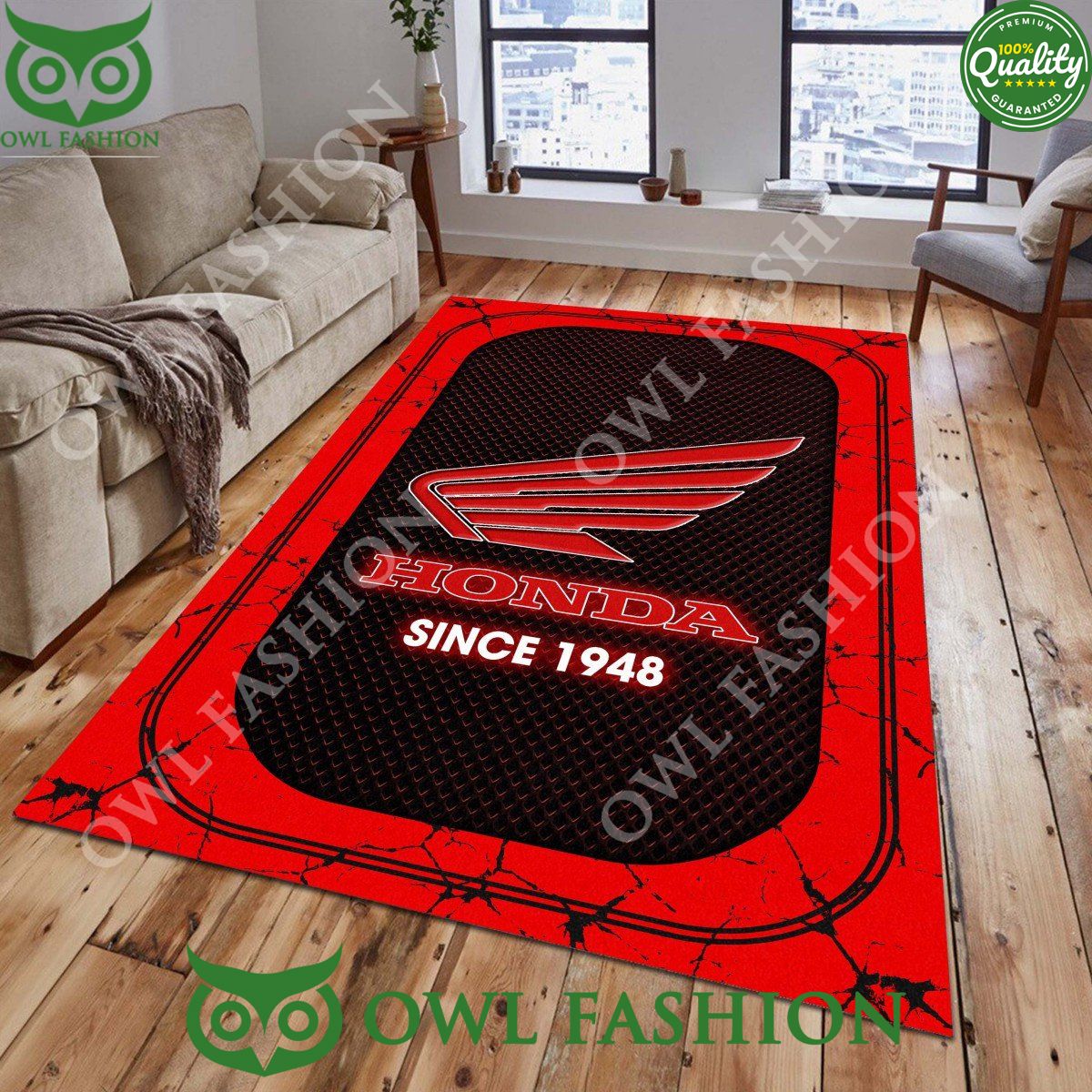 Honda Motorcycle Since 1948 Living Room Marble Carpet - Adult & Kids T-Shirts, Sweatshirts & Hoodies apparel design preview 1